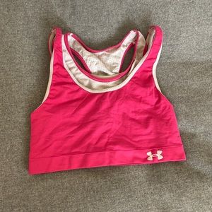 Under Armour Sports Bra, reversible Pink/Grey, High Impact